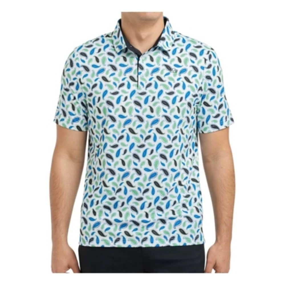 Good Good Golf Men's 'Pais For Days' Blue & Green Paisley Polo | S, NWT